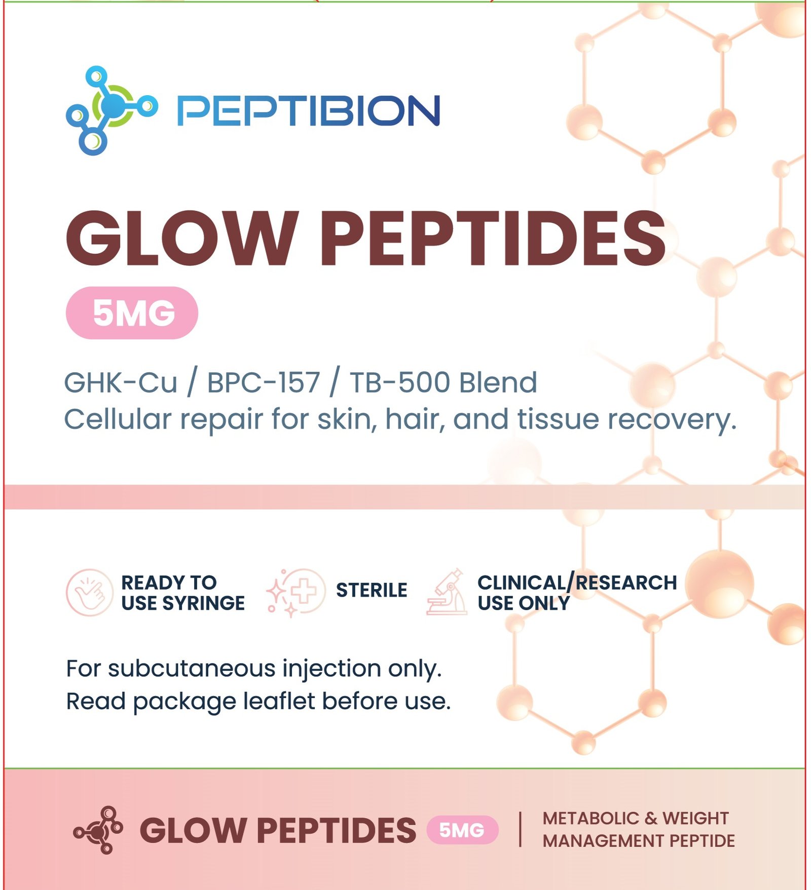 Glow Peptides 5 mg Syringe Box