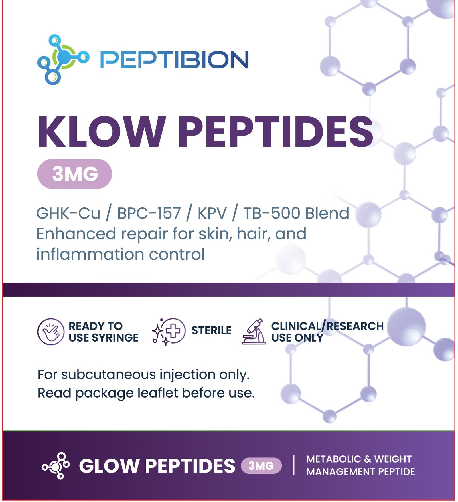 Klow Peptides 3mg Syringe Box