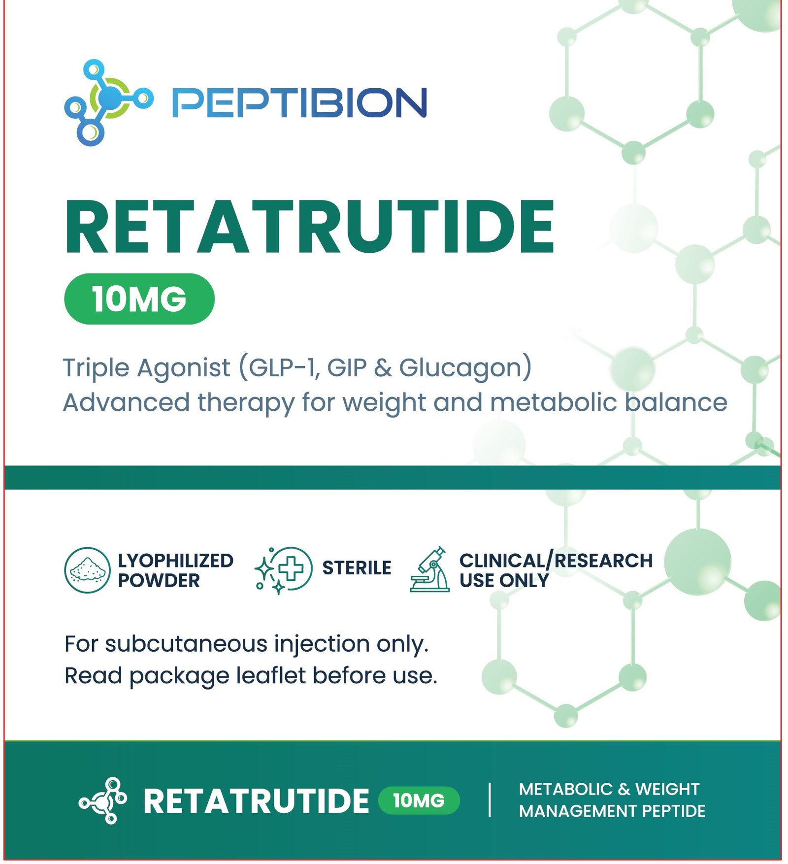 Retatrutide 10 mg Vial Box